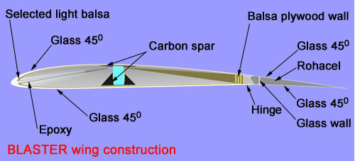 Blaster molded wing construction