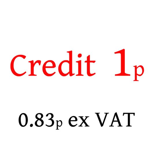 1p Credit - not to be used without authority (-CREDIT-001)