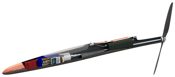 Plus F5J pod CAD image motor and drive shaft