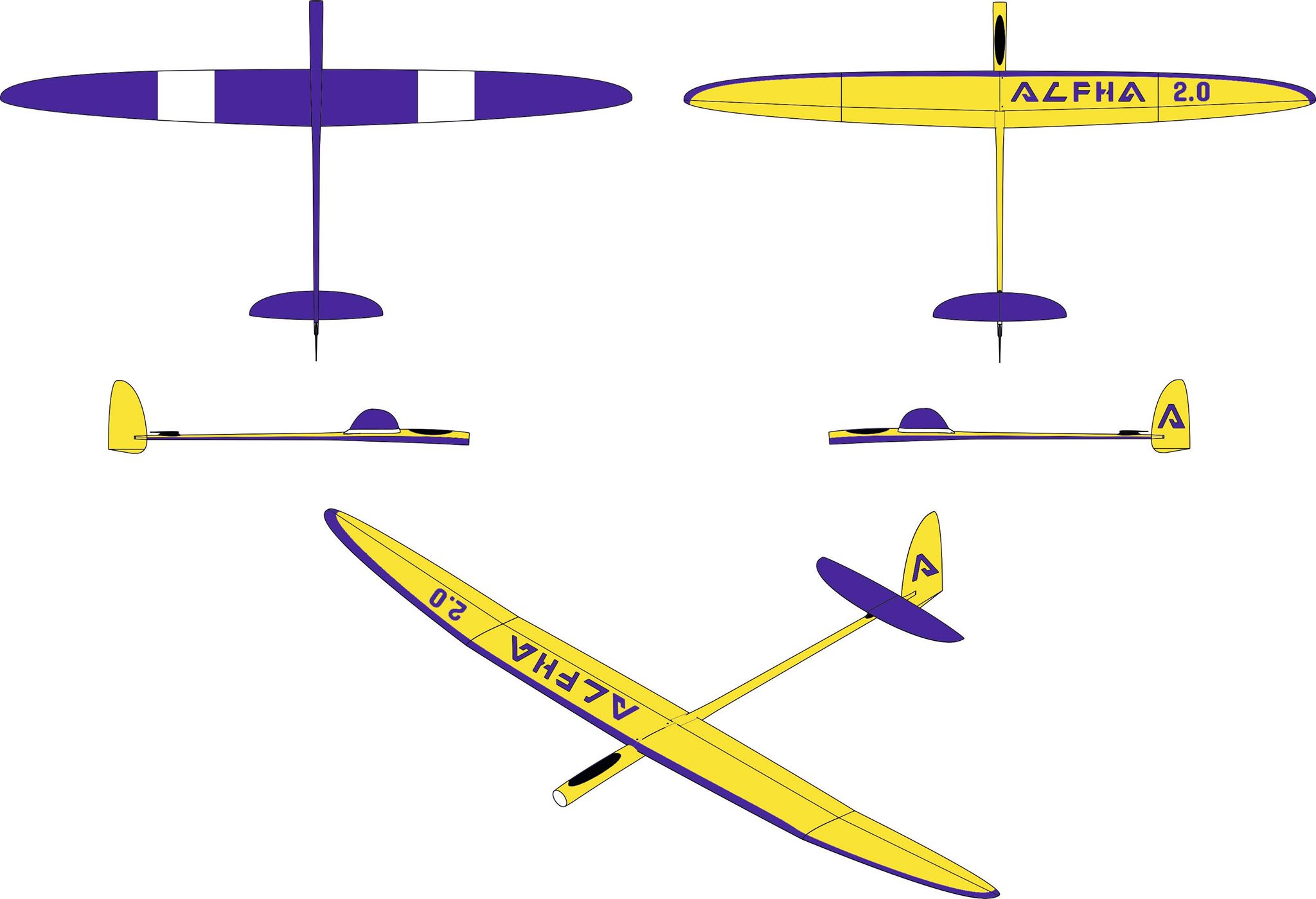 Alpha 2.0 RC Models Electric F5J Gliders