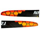 Standard Spread Carbon CW40<br>Top: orange yelow fade honeycomb design on natural carbon<br> bottom: black with orange-yellow stripes (1)