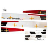 Super Sport layup<br> White with black and red tip flashes. Underside black and white stripes. (5)