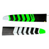 Standard Spread Carbon CW40<br>Top: green and white chevron design on natural carbon<br> Bottom: black with green-whitevstripes (3)