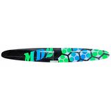 Spread carbon layup, Top: black with green-blue fade MD2 design
Bottom: black with green-blue tips (C39)