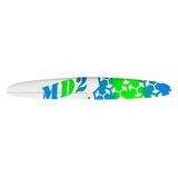 Glass layup, Top: white with blue-green fade MD2 design
Bottom: black with blue-green tips (16)