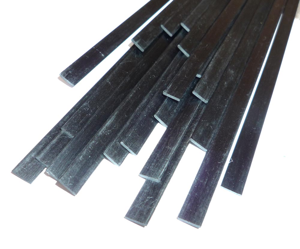 Carbon Fiber Strip 6mm Thickness x 10mm width x 400mm Pultruded Bar 1 Pcs