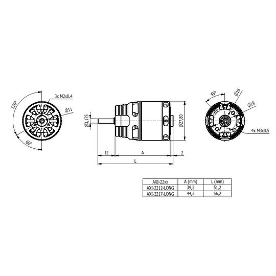 Axi 2217/20 V2 Long 840 RPM/V 74g Outrunner