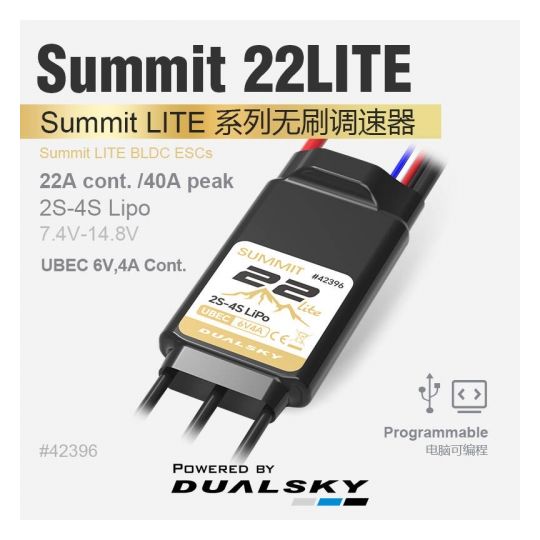 Dualsky Summit 22LITE 6V SBEC ESC (SUM-22LITE)