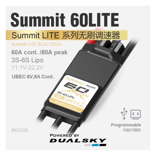 Dualsky Summit 60LITE 6V SBEC ESC (SUM-60LITE)