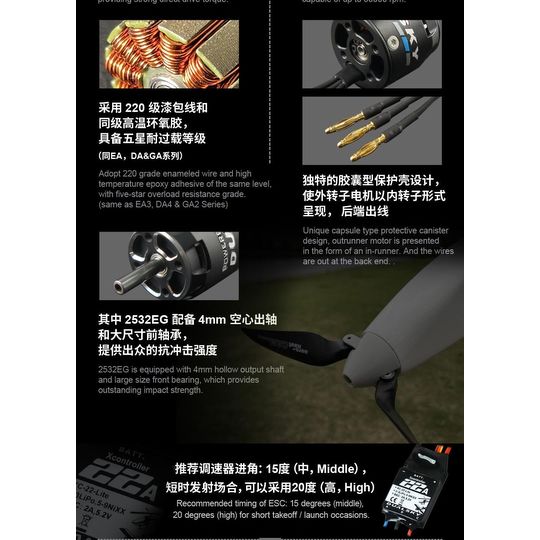 Dualsky XM2523EG-22 2900 RPM/V 28g Cased Outrunner